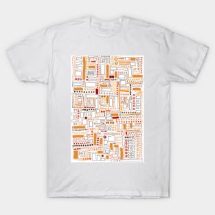 Orange and Red Modern Pattern T-Shirt